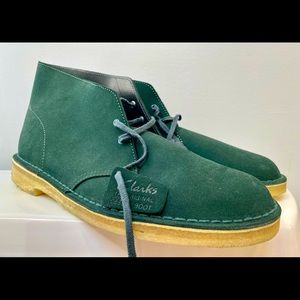 Clarks Original Mens Desert Boots Dark Green Suede